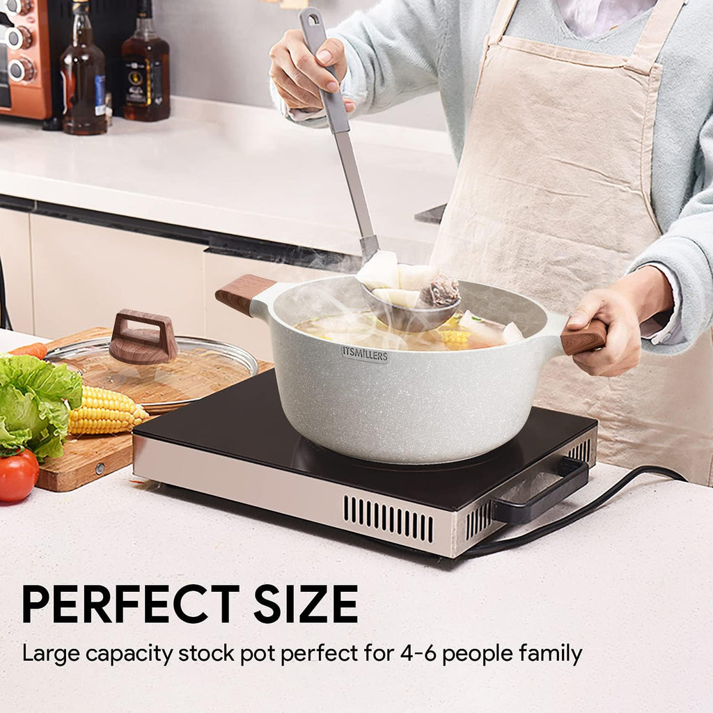 6Qt Nonstick Die Casting Aluminum Ceramic Stock Pot with Lid Q47185
