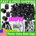 1000 Black Plastic Tire Valve Stem Caps R7079