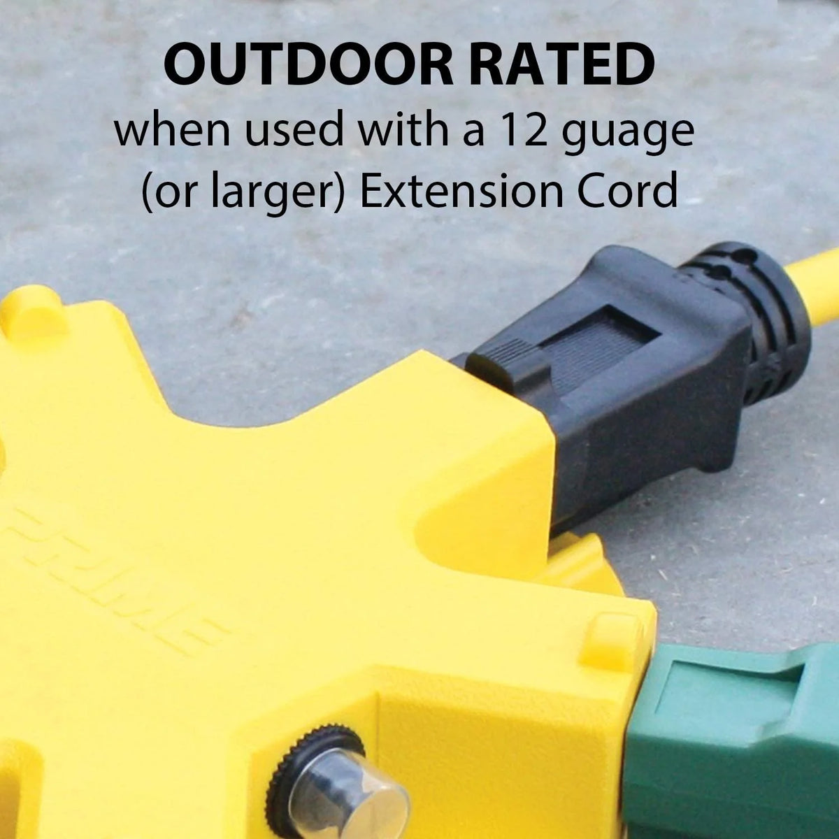Yellow 100 ft Outdoor Extension Cord with 5 Outlet Adapter K497693