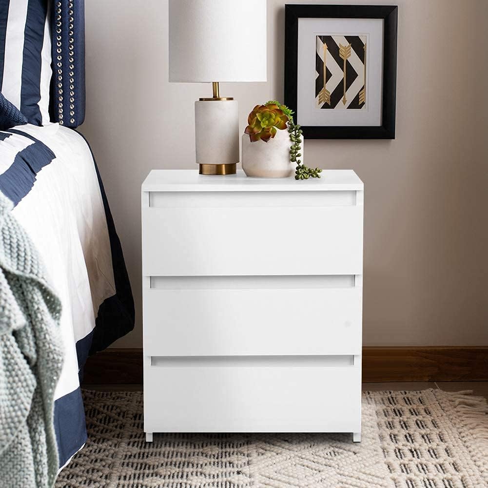 White 3 Drawer Nightstand F944079