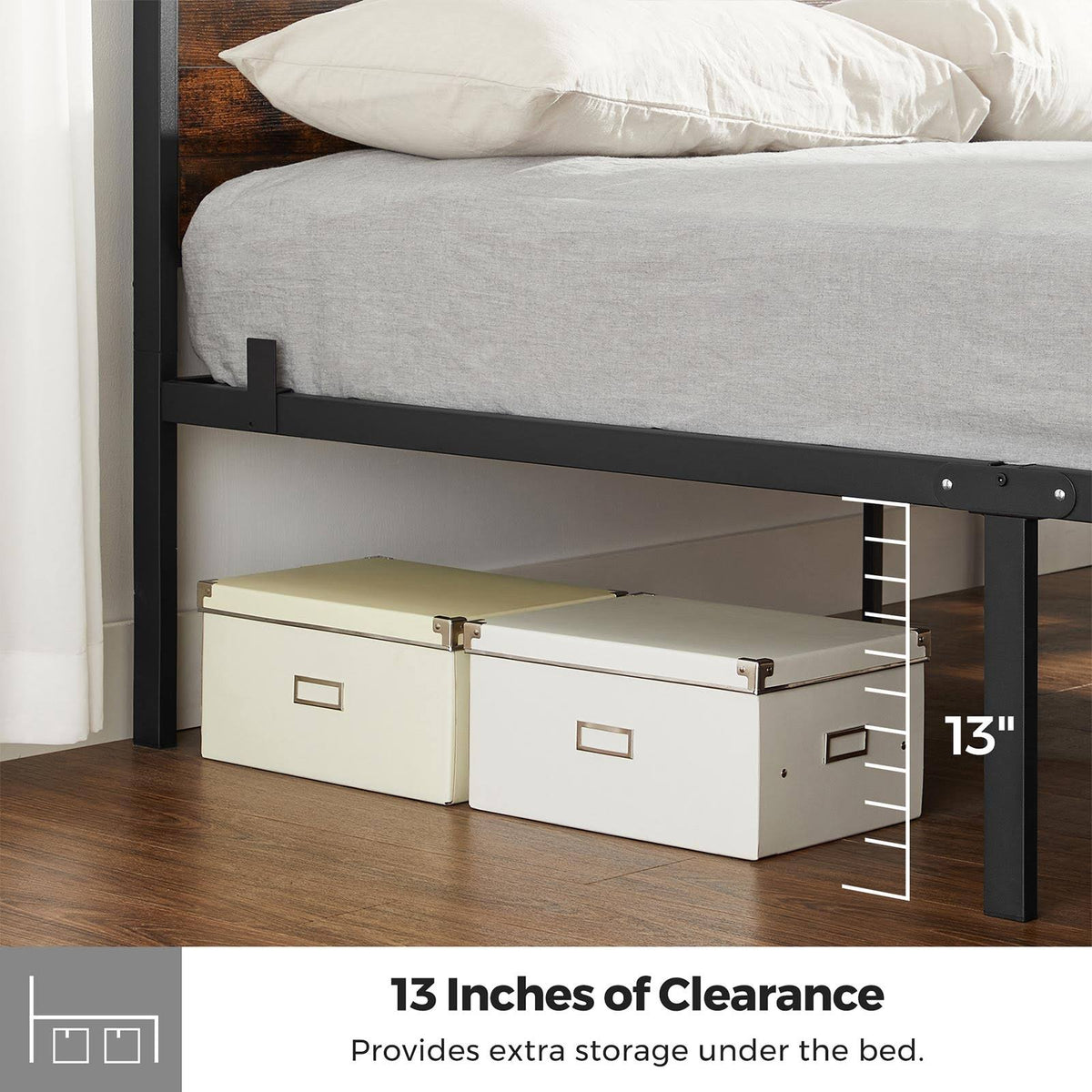 Twin Size Metal Bed Frame with Headboard A115548