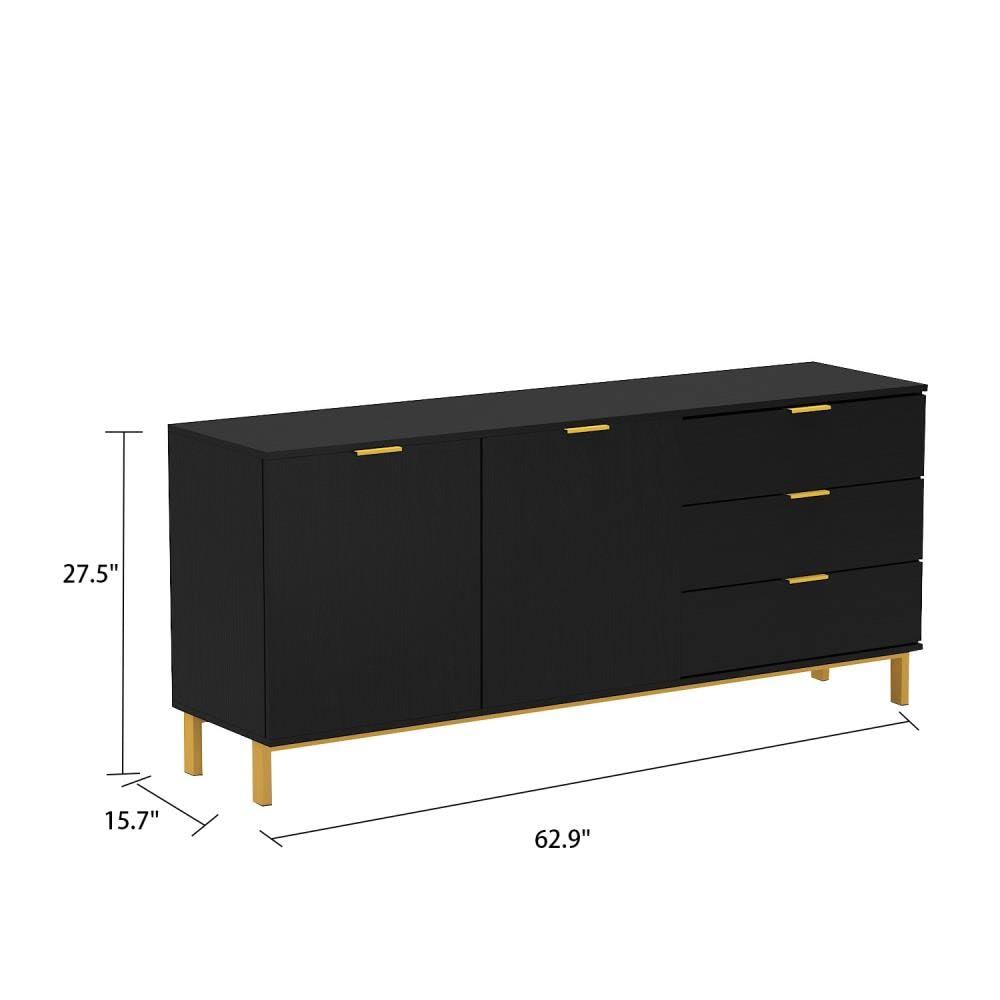 Black 2-Door Storage Cabinet S11049