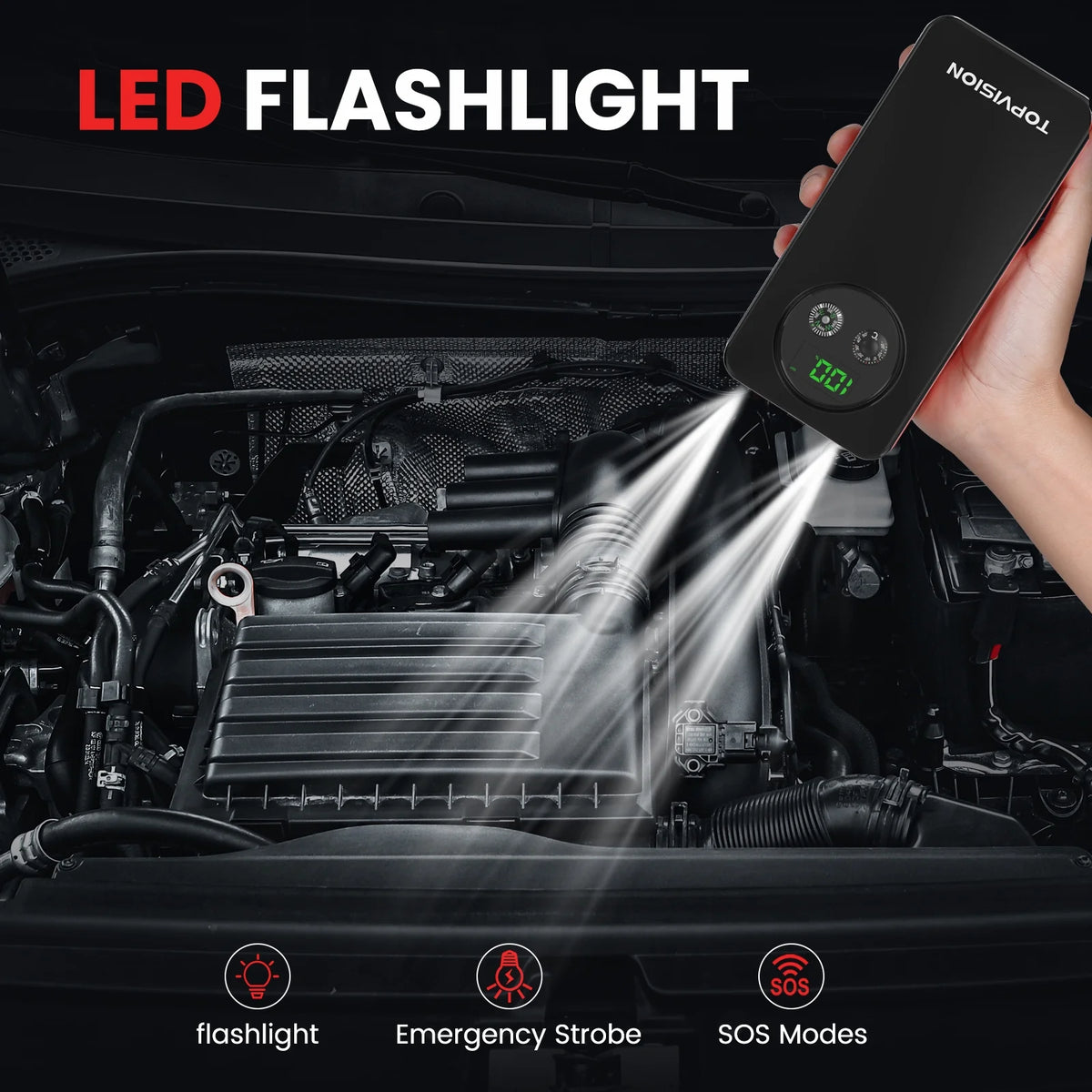 12V Car Jump Starter with Dual USB Quick Charge and DC Output C906