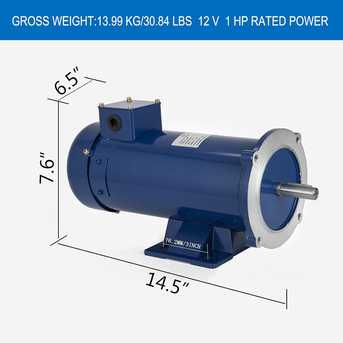 1 Hp DC Motor 12V Permanent Magnet Motor Z47031