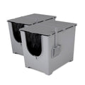 Gray Litter Box with Scoop and Reusable Liner (2-Pack) P597