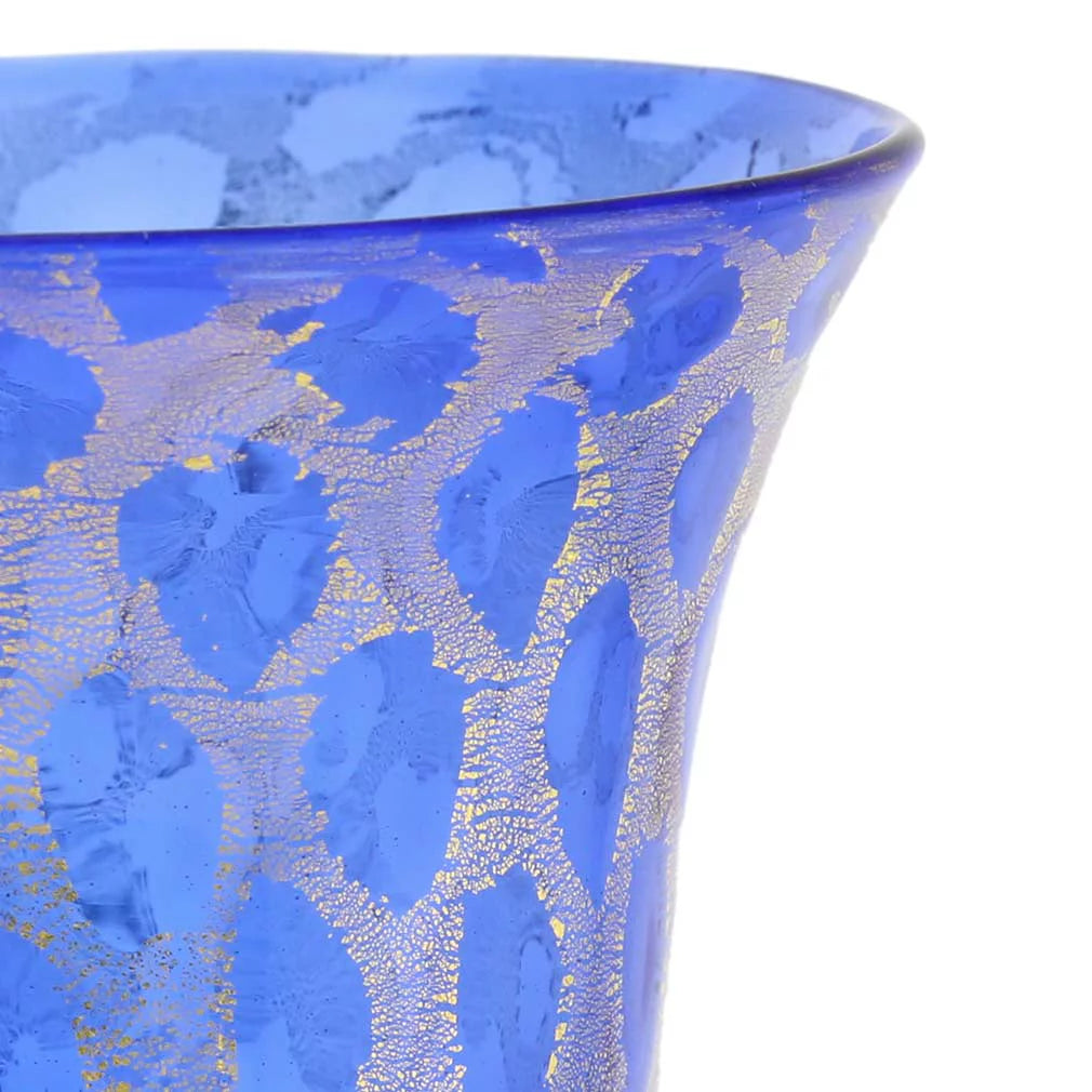 Blue and Gold Murano Glass Goblet Y2380