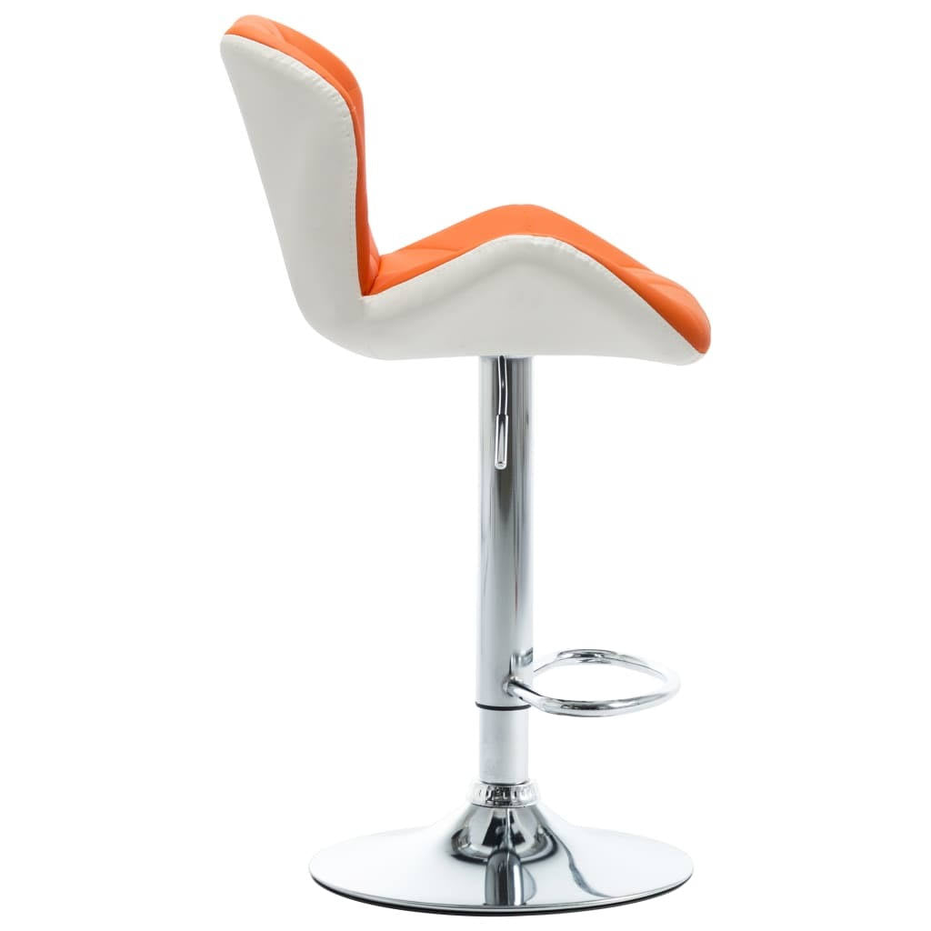Orange Faux Leather Bar Stool N69816