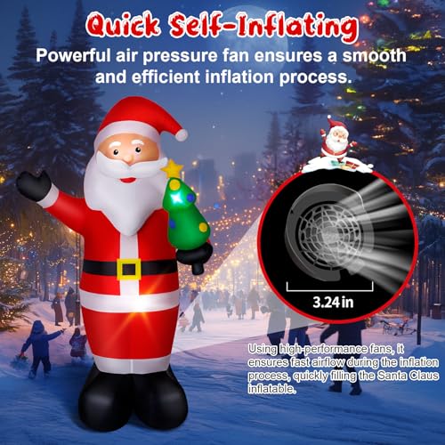 14FT Christmas Inflatable Santa Claus Outdoor Blow Up Yard Decorations with Gift Bags O29796