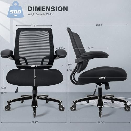 Heavy Duty Mesh Ergonomic Desk Chair with Flip-up Armrests Y1074