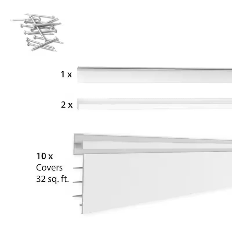 PVC Slatwall 8 ft. x 4 ft. White F2437