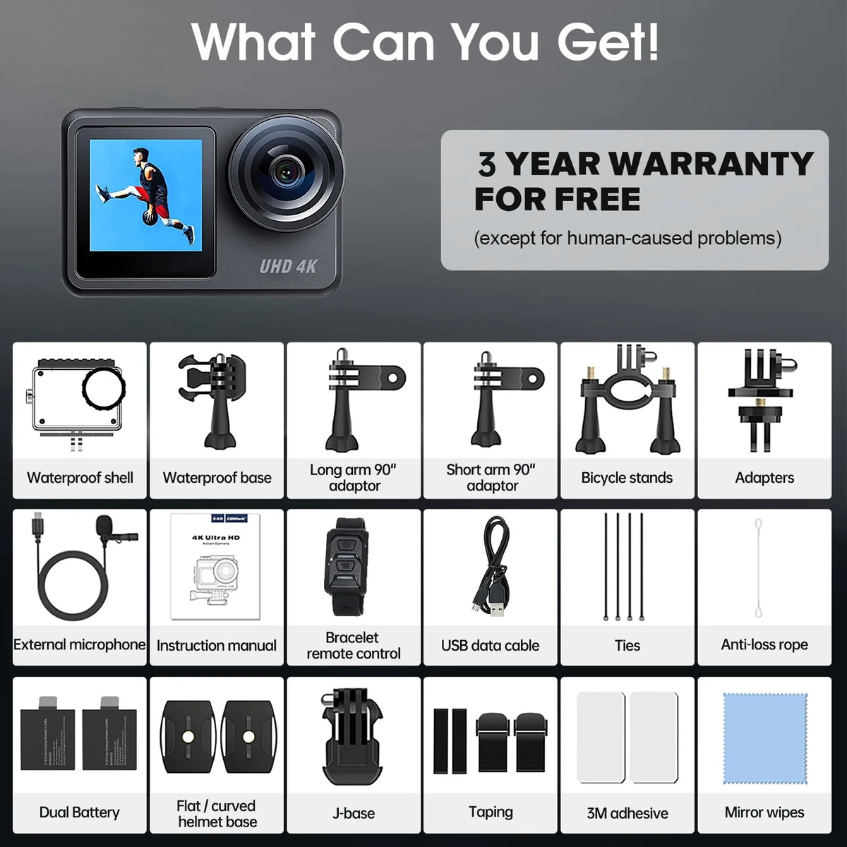 4K 30FPS Action Camera Waterproof WiFi Touch Screen K81754