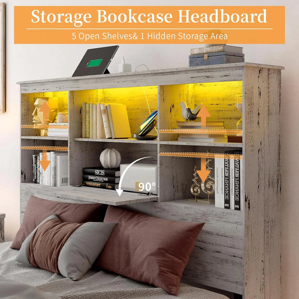Queen Size Wood Storage Bed with 4 Drawers G248376