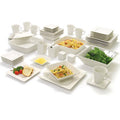 45-Piece Cream White Stoneware Dinnerware Set I54899