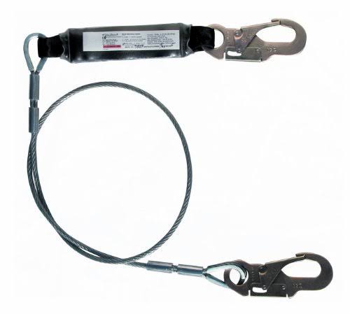 6-Foot Shock Absorbing Lanyard with Vinyl Coated Cable A9923