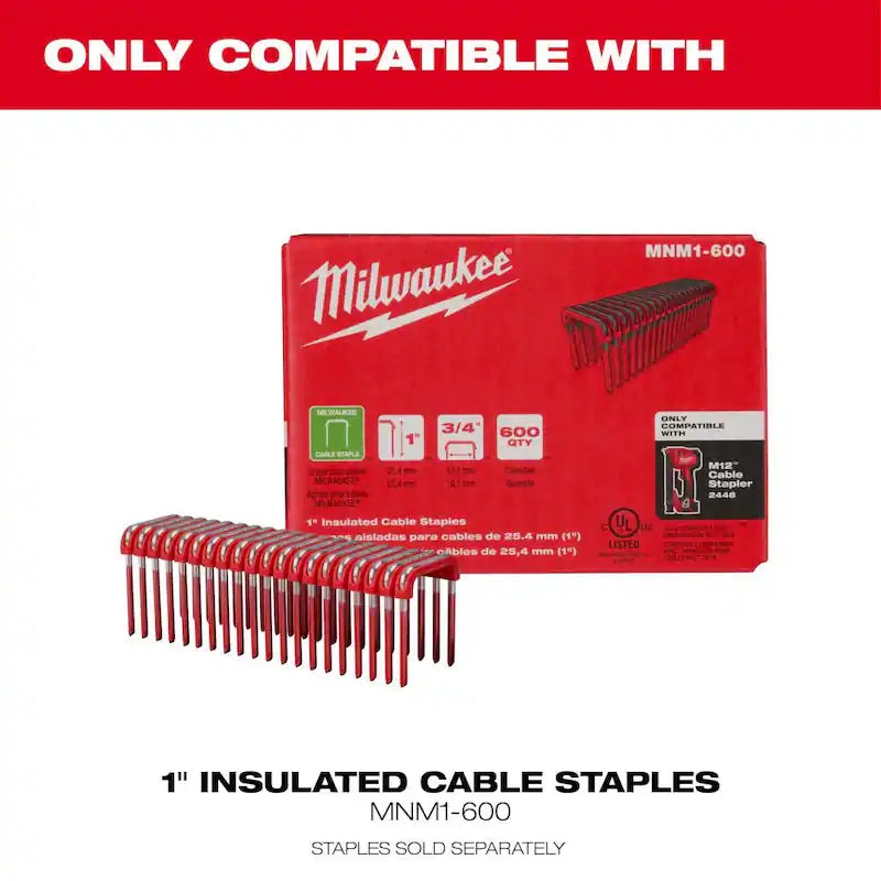 12-Volt Cordless Cable Stapler Nailer Kit with Battery, Charger and Bag T999483
