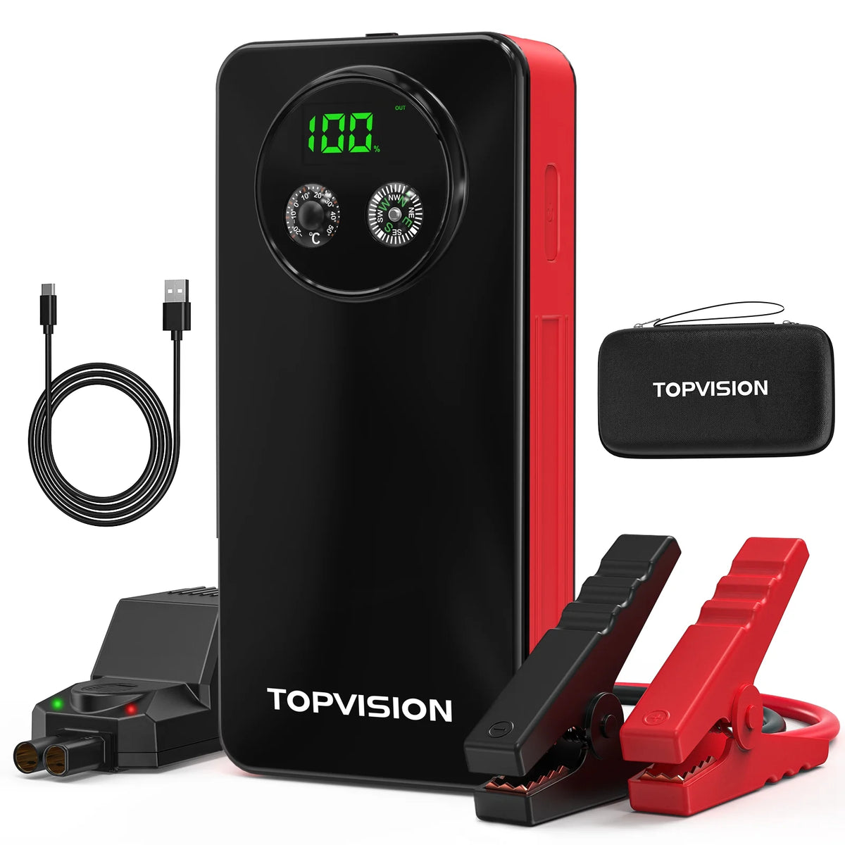 12V Car Jump Starter with Dual USB Quick Charge and DC Output C906