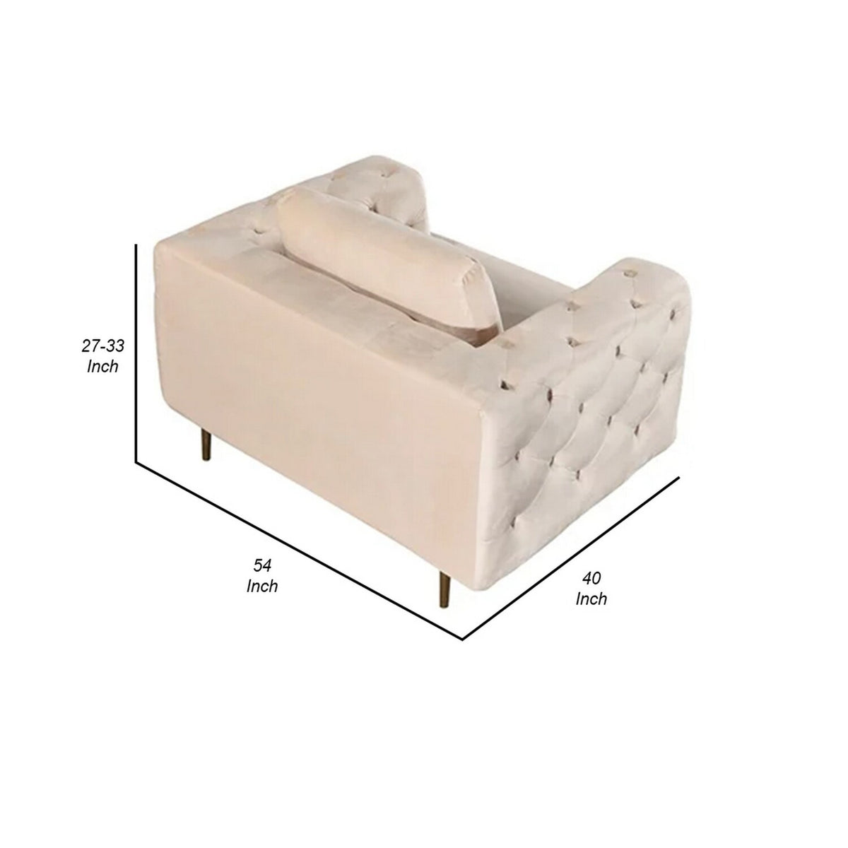 Ivory Cream Velvet Accent Chair P694
