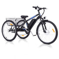 36V 350W 10AH 3 Wheels Fat Tires Electric Tricycle with Rear Basket, Blue C5423
