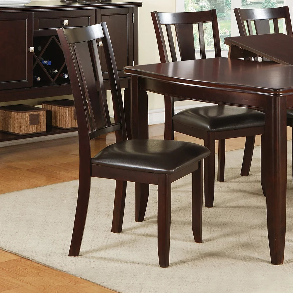 Espresso Slat Back Dining Chairs Set of 2 U356540