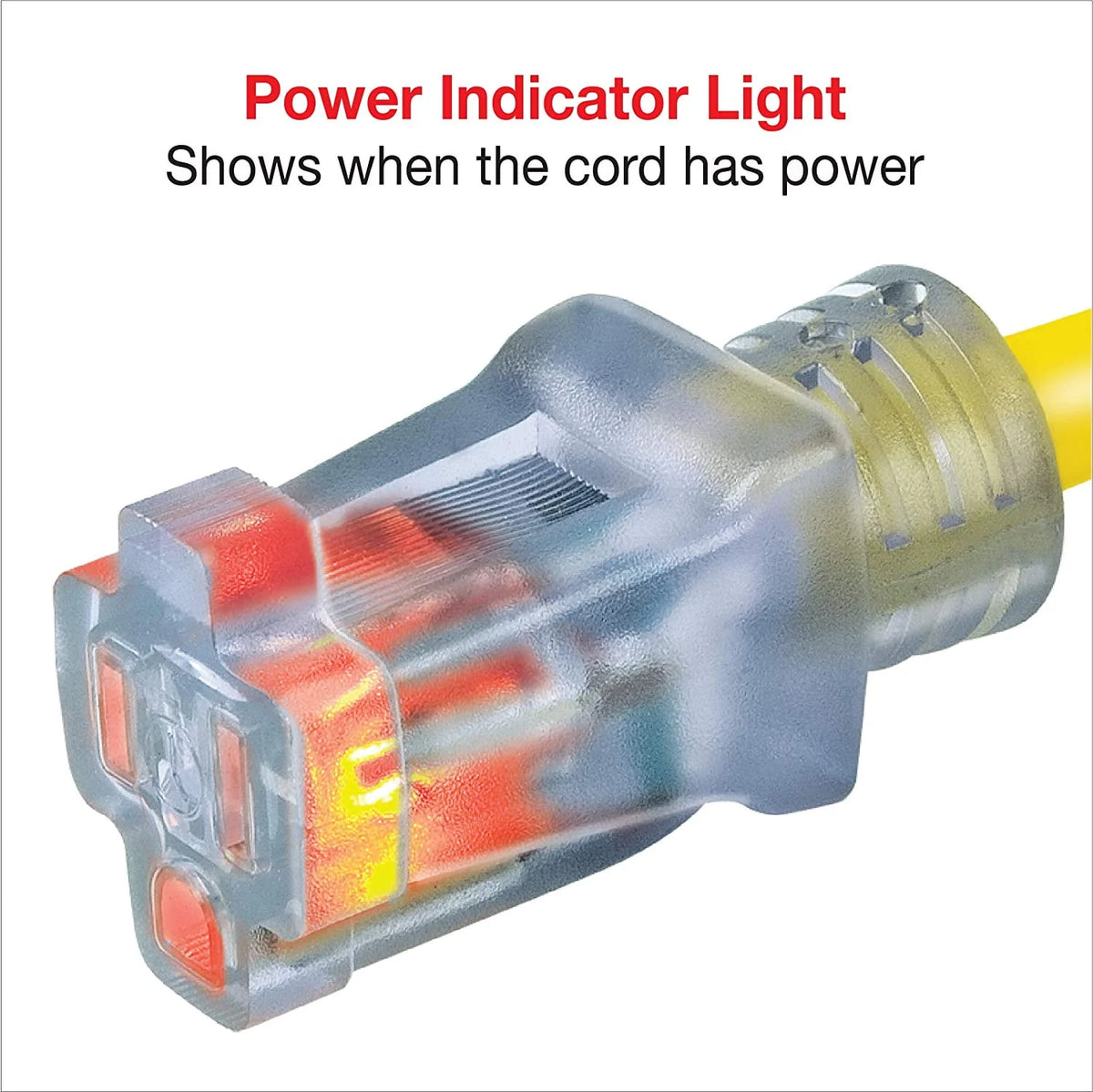 Yellow 100 ft Outdoor Extension Cord with 5 Outlet Adapter K497693