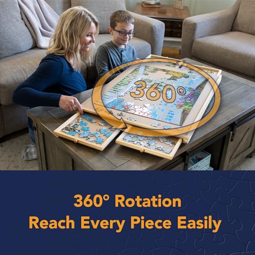 1000 Piece Wooden Puzzle Board with Drawers G989