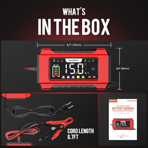 15-Amp 12V 24V Portable Car Battery Charger Z78604