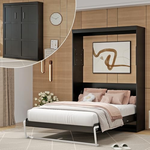 White Full Murphy Bed L507