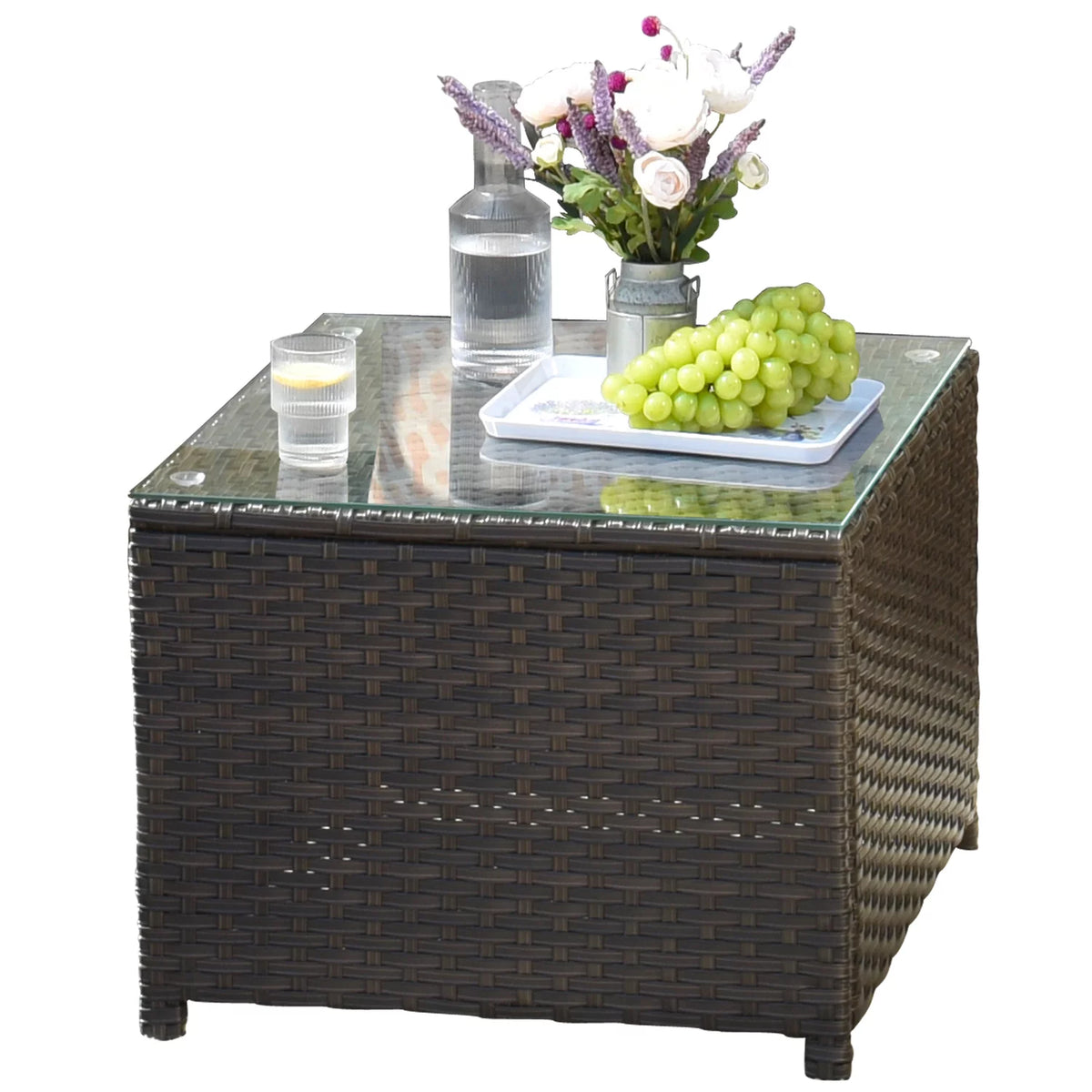 6 Pieces Wicker Outdoor Patio Furniture Set with Cushions P58548