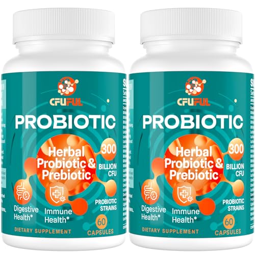 300 Billion CFU 24 Strains Probiotic with 15 Organic Herbs Prebiotics Blend T69532