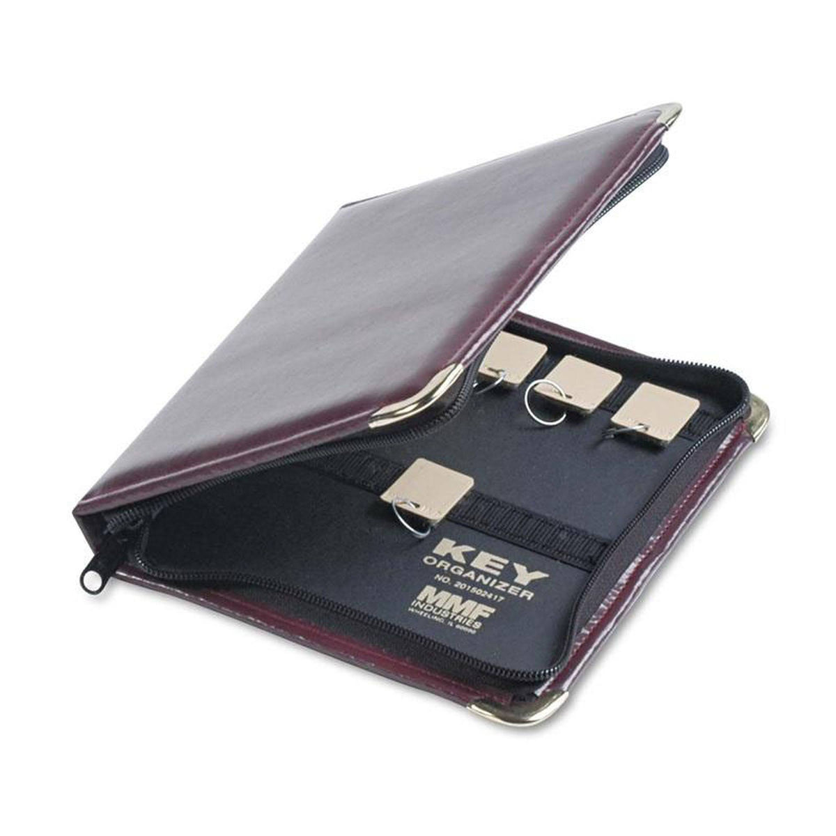 24-Key Zippered Key Case, Burgundy S346793
