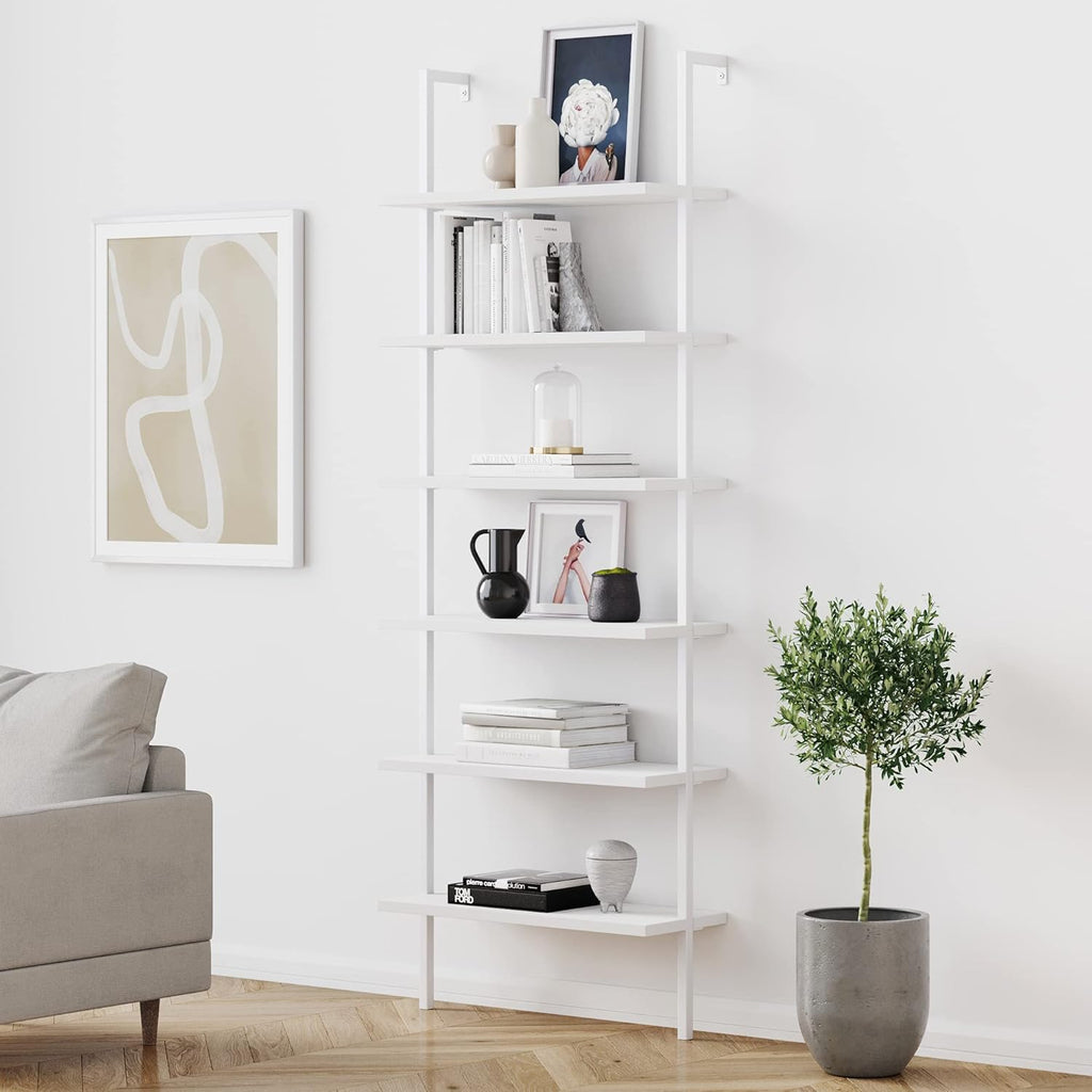 5-Shelf Oak Wood Modern Bookcase E496