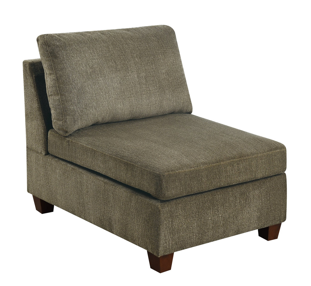 Tan Chenille Fabric Modular Sectional Sofa Set with Ottoman J291