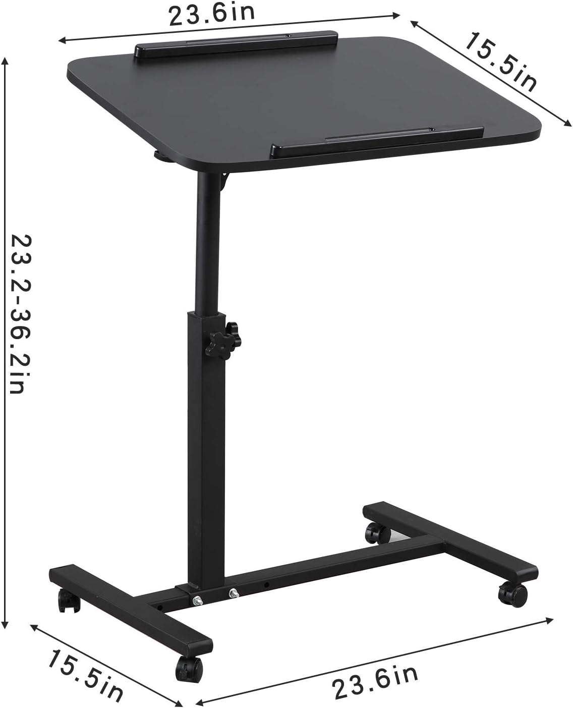 Adjustable Overbed Bedside Table with Wheels R5245
