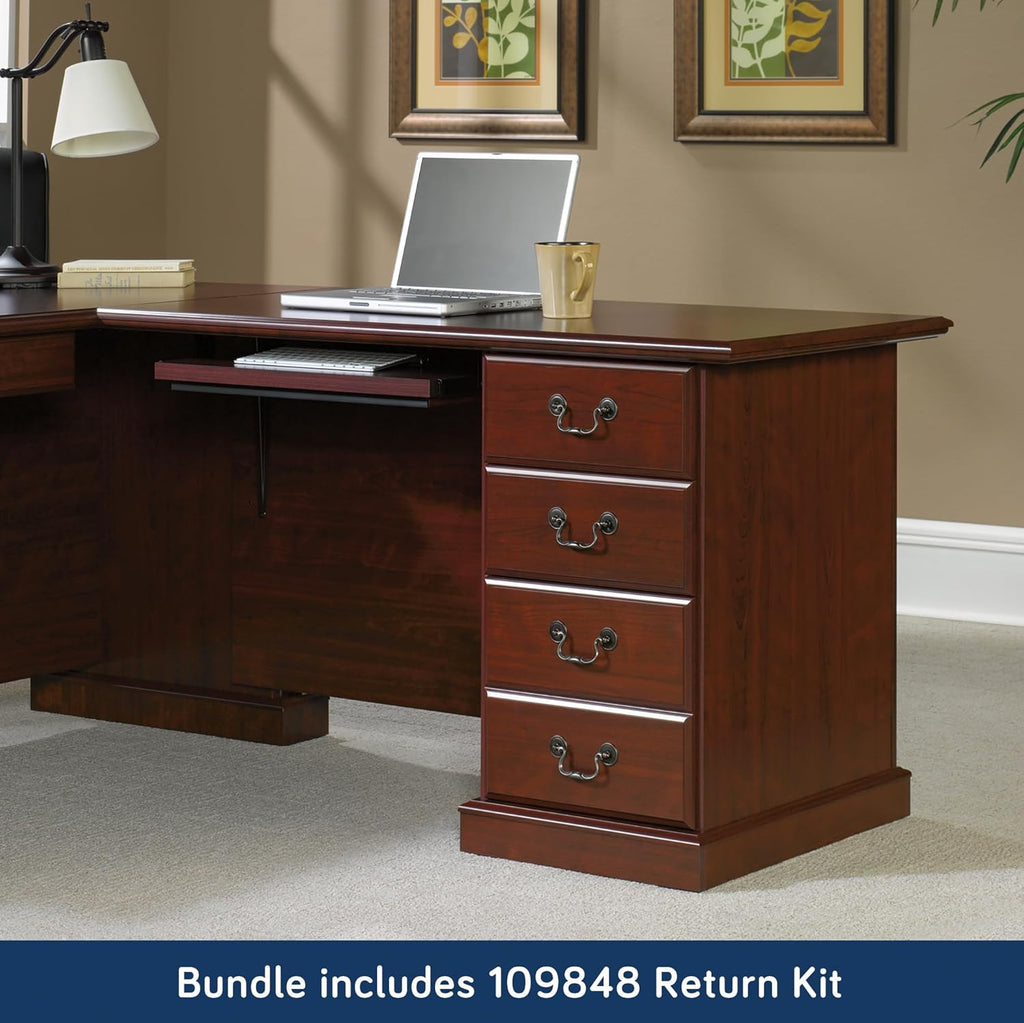 L-Shaped Desk with Hutch, Classic Cherry Y59331