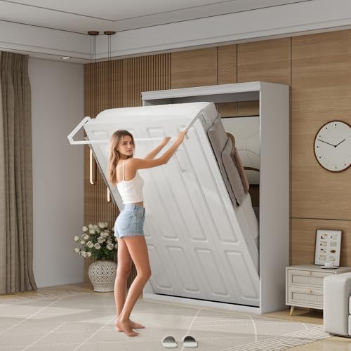 White Full Murphy Bed L507