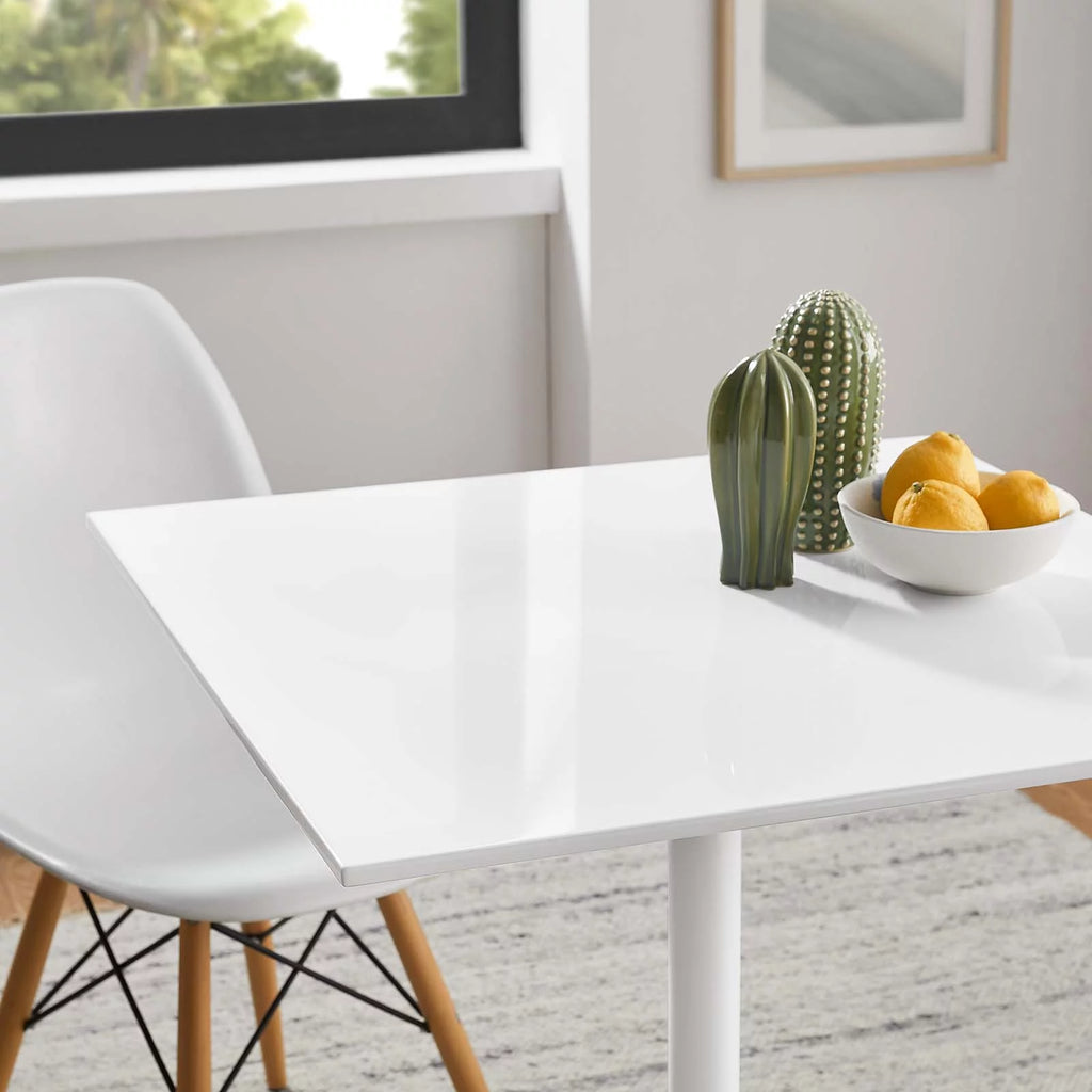 28" Square Wood Top Dining Table in White N228471