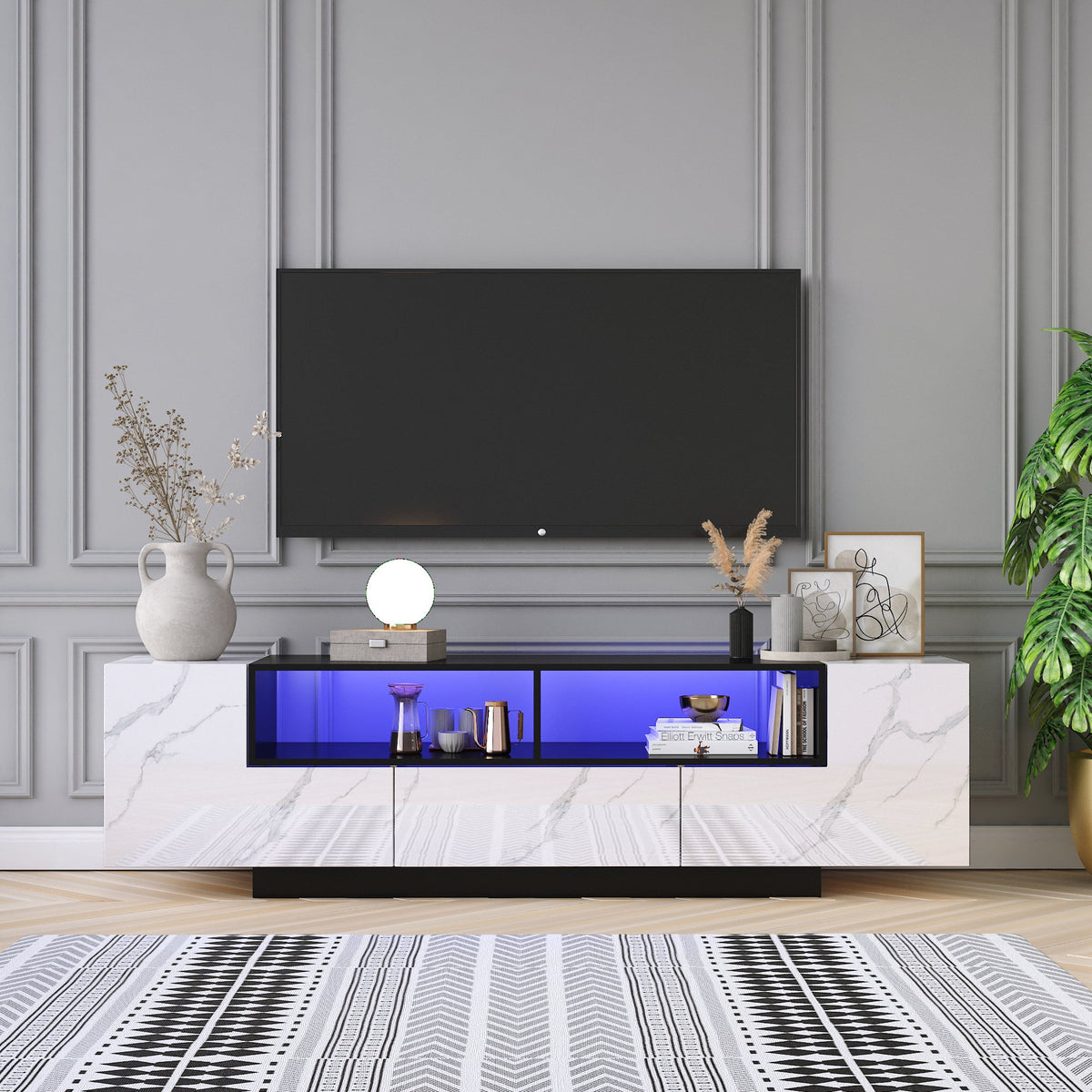 Large High Gloss LED TV Stand for up to 80 inch TVs D821