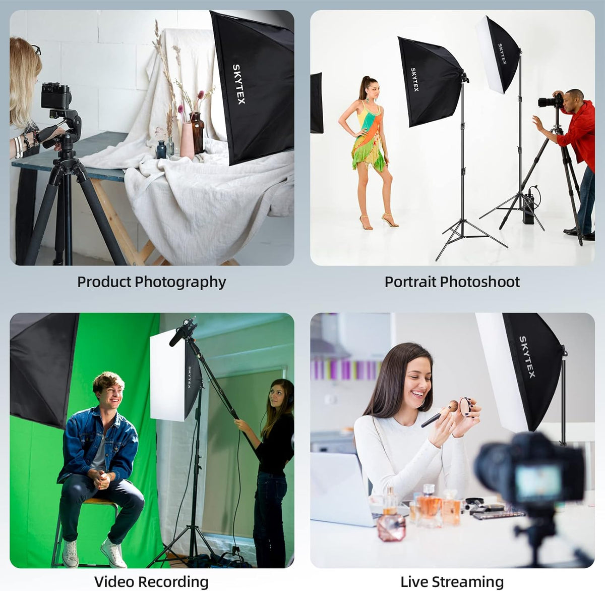 2x20x28in Softbox Lighting Kit with 2x135W 5500K E27 Bulb K5034