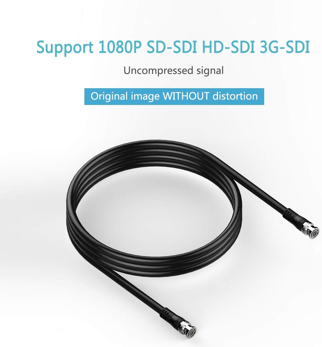 100ft 3G HD-SDI Coax Cable BNC to BNC Copper Connectors R1935