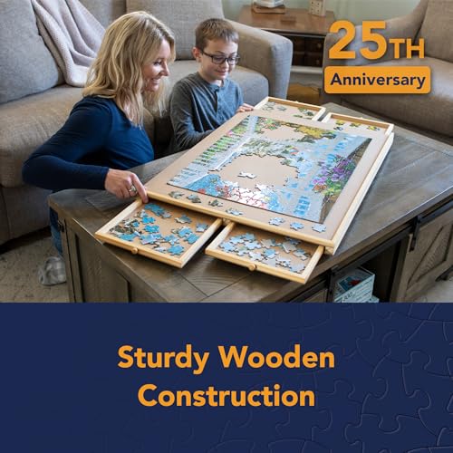 1000 Piece Wooden Puzzle Board with Drawers G989