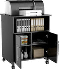 Black Rolling Printer Stand with Storage and Adjustable Shelf J106522