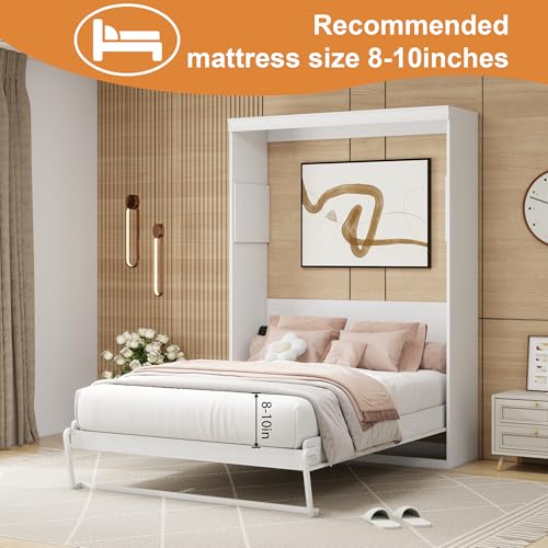 White Full Murphy Bed L507