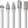 Double Cut Carbide Burr Set, 1/4 Inch Shank, 10MM Head, Solid Carbide Rotary Burr File Set, Pack of 2 F51897