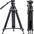 Aluminum Video Camera Tripod Kit with Fluid Head, Max Loading 13.2LB, Max Height 55.1 K33665