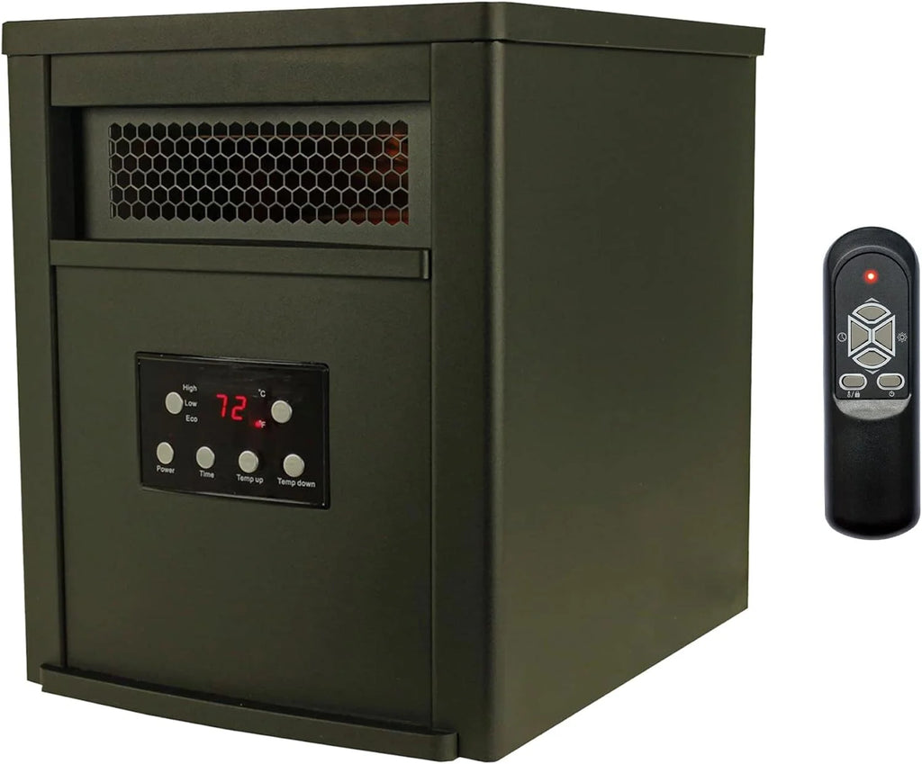 1500W Portable Electric Infrared Quartz Space Heater with Remote Control Black 2 Pack F334866