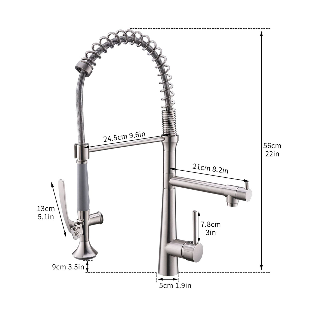 Brushed Nickel Pull Down Kitchen Sink Faucet with Sprayer E79232