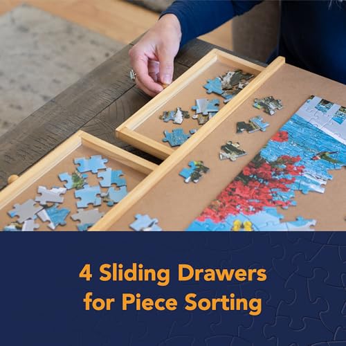 1000 Piece Wooden Puzzle Board with Drawers G989