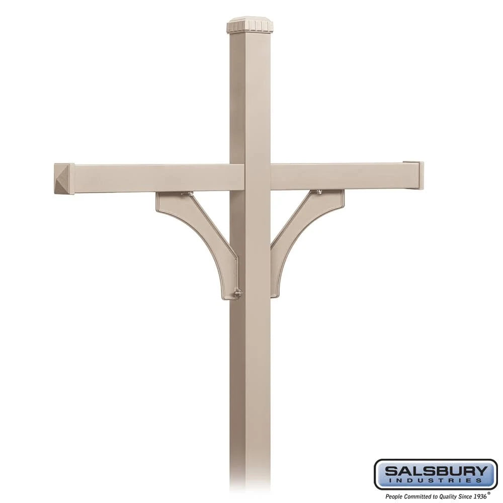 Beige 2 Sided Mailbox Post for 4 Mailboxes I472