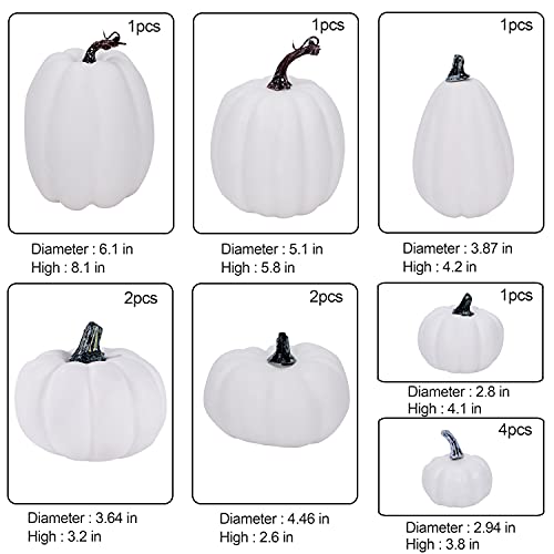 12 Pcs Assorted Sizes Artificial Pumpkins W209288