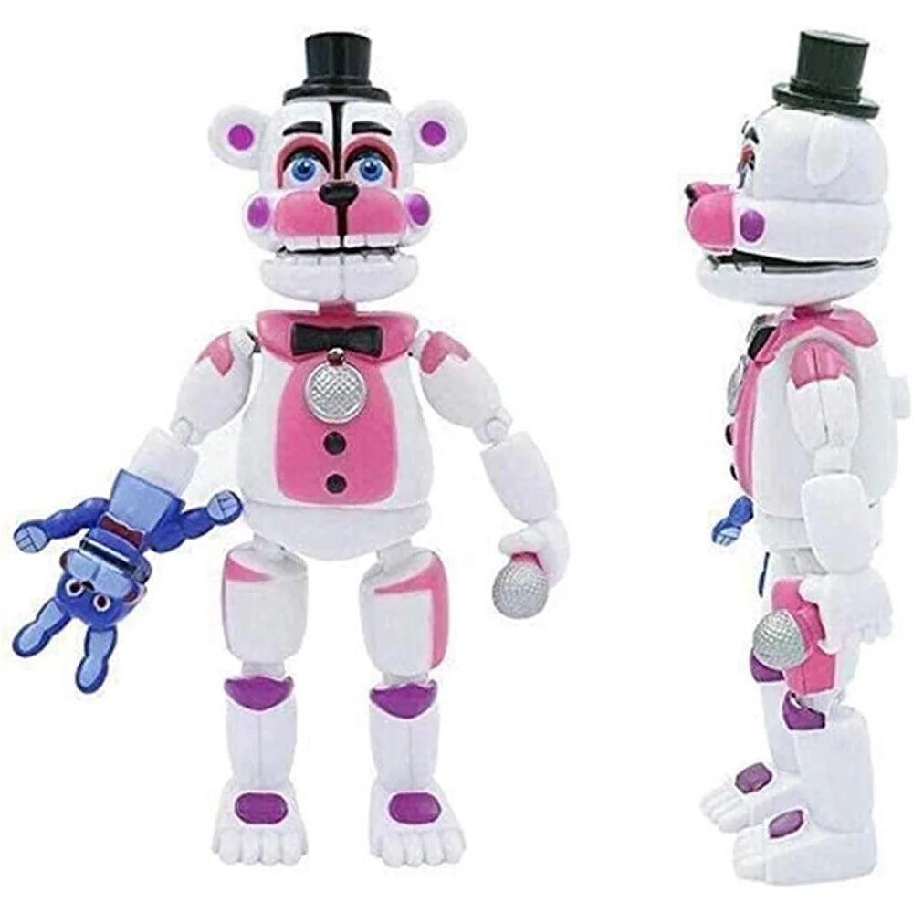 5Pcs FNAF Funtime Freddy Foxy Movable Action Figures X72261